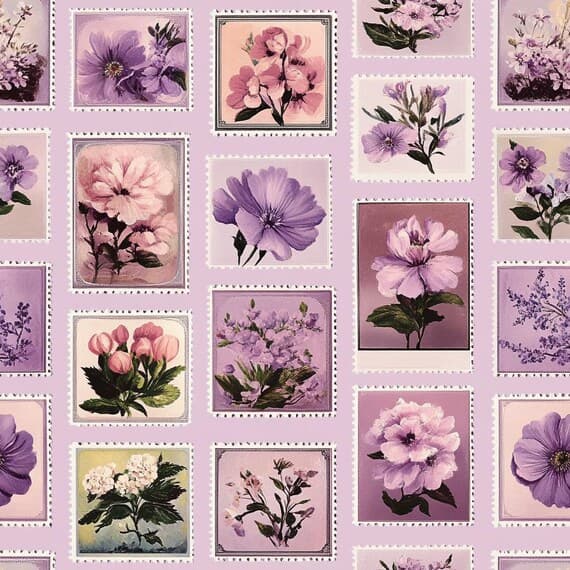 16 Vintage Floral Stamp Seamless Pattern – Retro Design for Fabric and — view 8 — watercolor clipart transparent PNG instant download