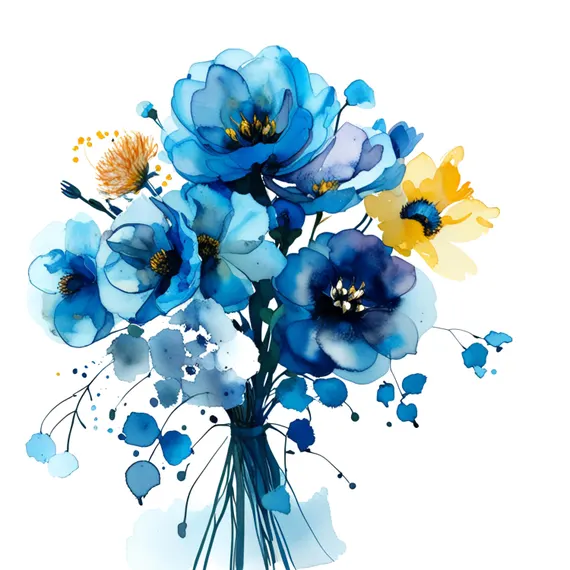 Watercolor Flower Vase Clipart β view 2 β watercolor clipart transparent PNG instant download