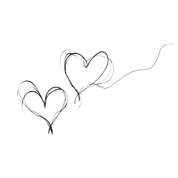 Minimalist Heart Line Art — view 8 — watercolor clipart transparent PNG instant download