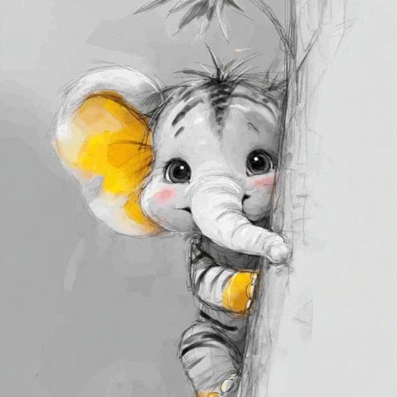 Watercolor Peekaboo Jungle Animals Clipart β view 4 β watercolor clipart transparent PNG instant download