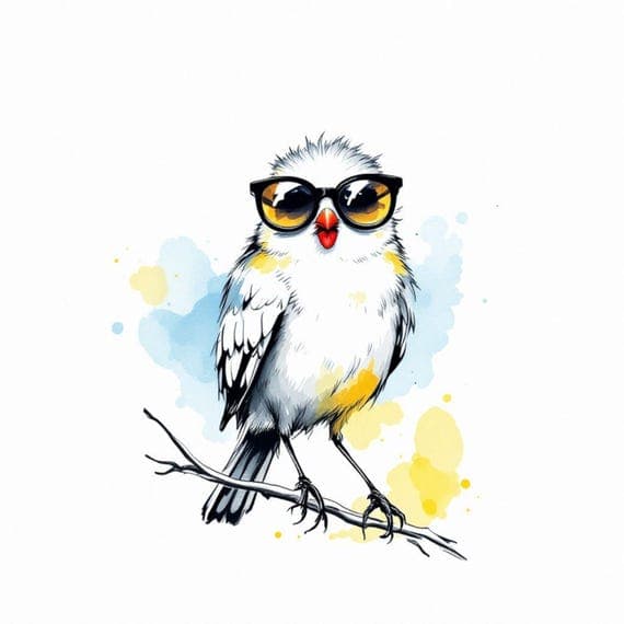 Whimsical Watercolor Bird Clipart β view 5 β watercolor clipart transparent PNG instant download