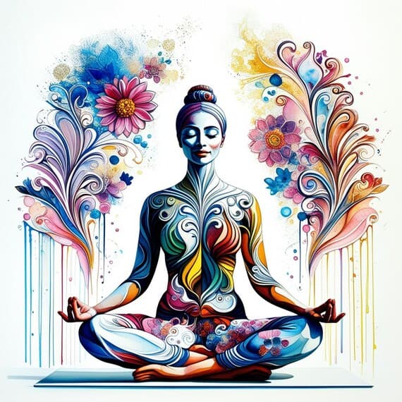Watercolor Meditation Woman Clipart β view 5 β watercolor clipart transparent PNG instant download