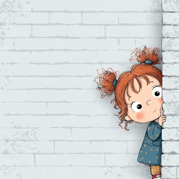 Peeking Girl Clipart β view 2 β watercolor clipart transparent PNG instant download