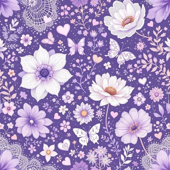 30 Purple Floral Pattern Clipart (JPG) β view 6 β watercolor clipart transparent PNG instant download