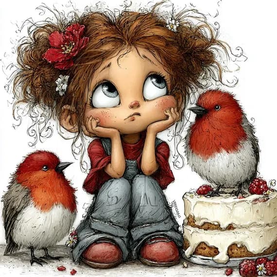20 Birthday Girl Watercolor Clipart, Birds Printable (Digital Download β view 5 β watercolor clipart transparent PNG instant download