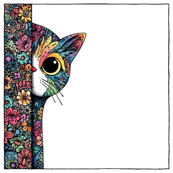 20 Quirky Cat Stationery Pages β watercolor clipart transparent PNG instant download
