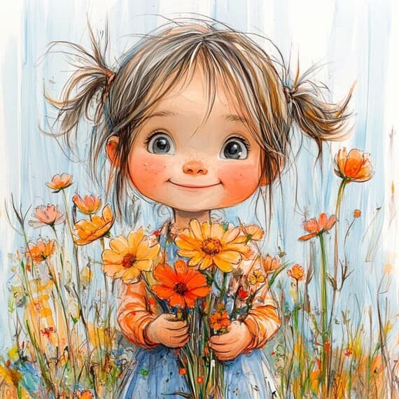 Watercolor Girl Clipart Bundle β view 3 β watercolor clipart transparent PNG instant download