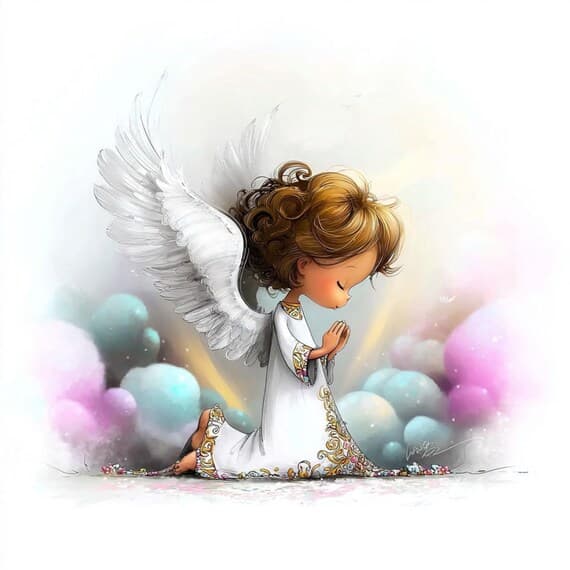 20 Whimsical Angel Clipart (JPG) β view 6 β watercolor clipart transparent PNG instant download