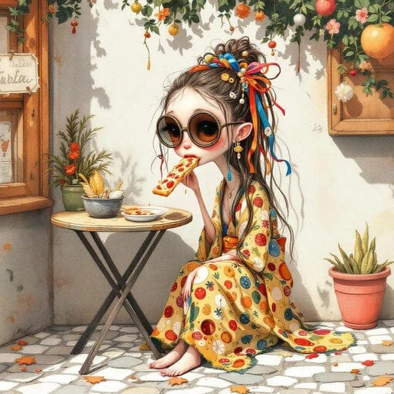 Lemon Girl Clipart – Italy — view 7 — watercolor clipart transparent PNG instant download