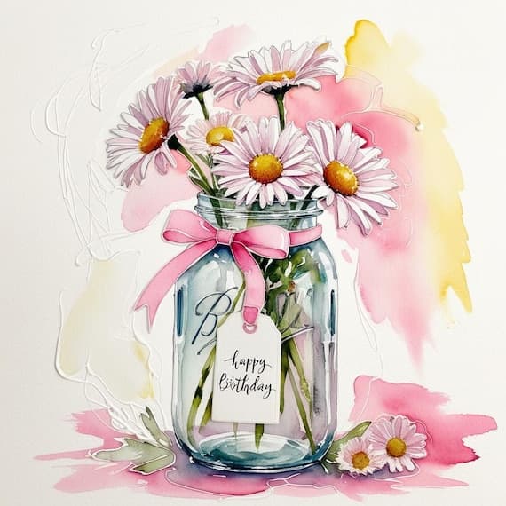 Elegant Birthday Floral Watercolor Clipart β view 3 β watercolor clipart transparent PNG instant download