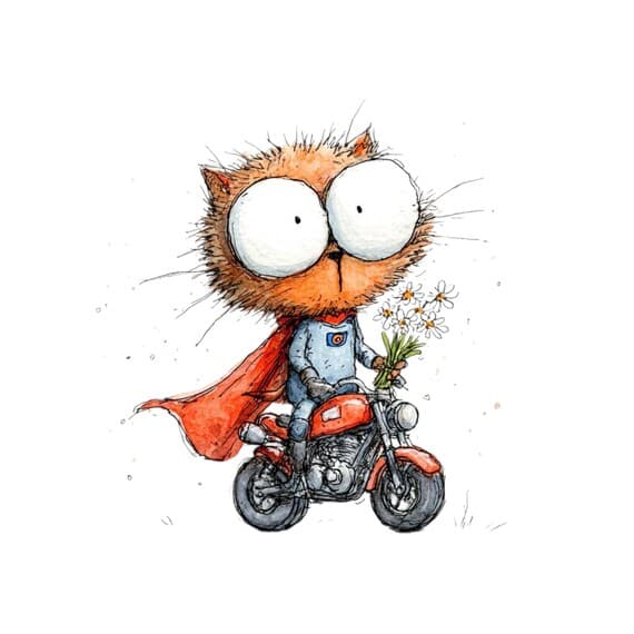 30 Super Hero Cat Clipart (JPG ) β view 8 β watercolor clipart transparent PNG instant download