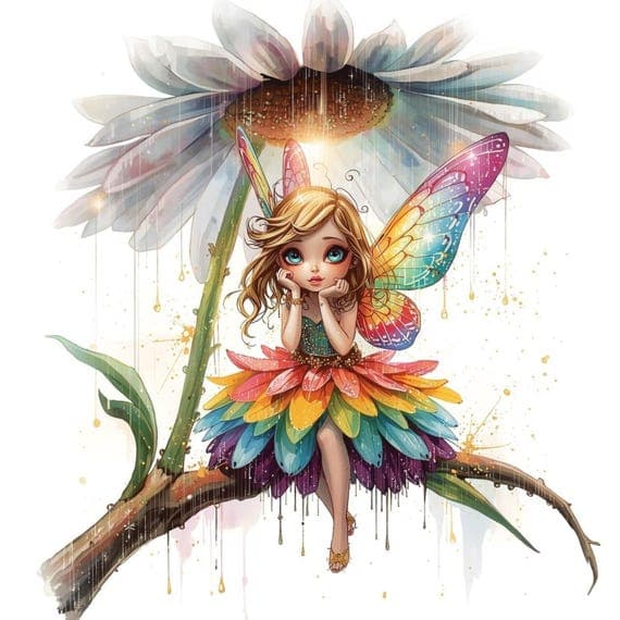 30 Whimsical Rain Fairy Watercolor Clip Art β view 2 β watercolor clipart transparent PNG instant download