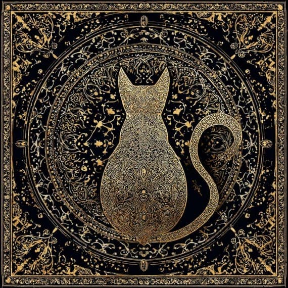 20 Islamic Folk Art Cat Clipart (JPG) β view 7 β watercolor clipart transparent PNG instant download