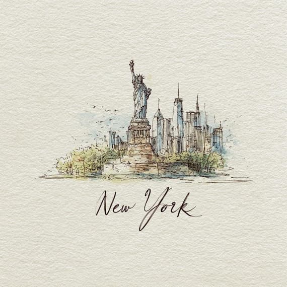 15 New York City Clipart (JPG) β watercolor clipart transparent PNG instant download