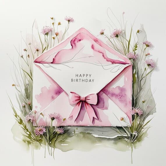 Watercolor Flower Envelope Clipart β view 7 β watercolor clipart transparent PNG instant download