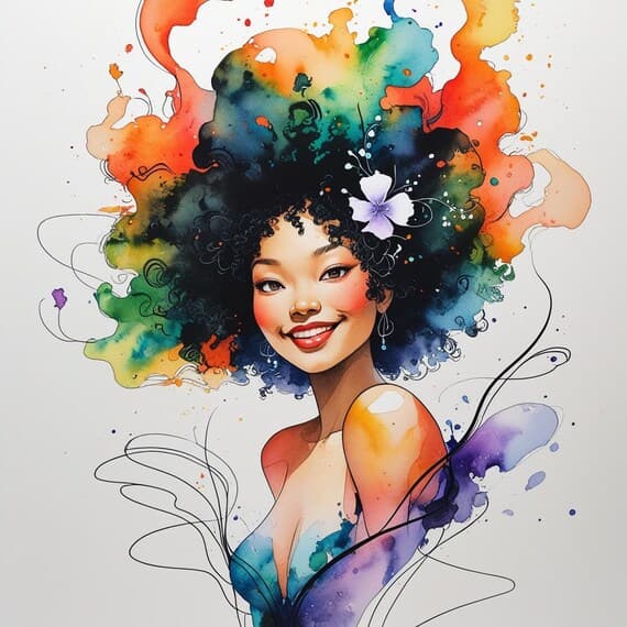 Black Women Watercolor Clip Art β view 6 β watercolor clipart transparent PNG instant download