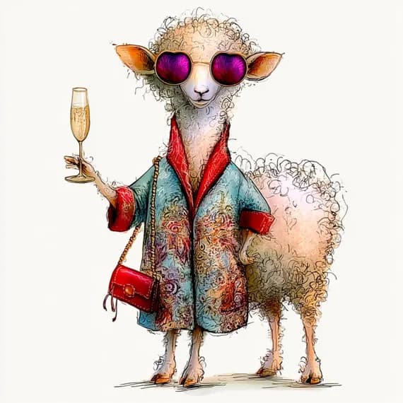 17 Sheep Clipart β view 6 β watercolor clipart transparent PNG instant download