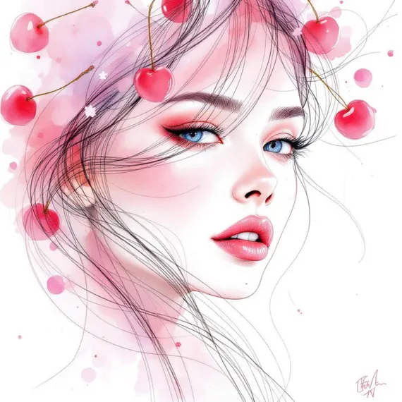 12 Watercolor Floral Woman Faces Clipart β watercolor clipart transparent PNG instant download