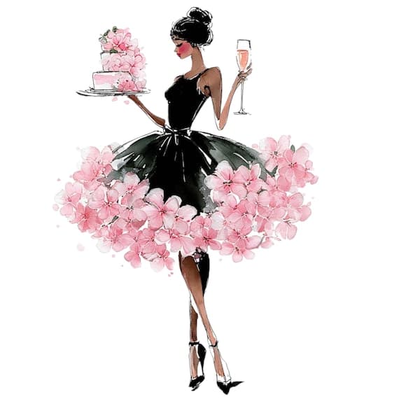 20 Birthday Girl Clipart PNG β view 6 β watercolor clipart transparent PNG instant download