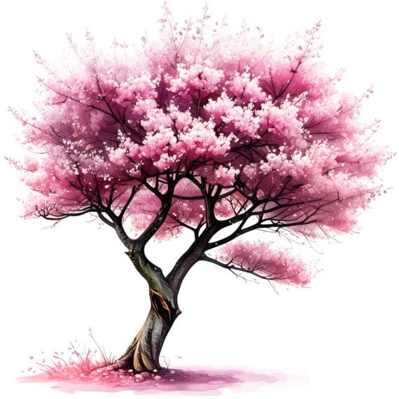Watercolor Cherry Blossom Tree Clipart β view 3 β watercolor clipart transparent PNG instant download
