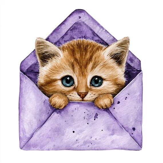 20 Whimsical Kitten Clipart PNG β view 4 β watercolor clipart transparent PNG instant download