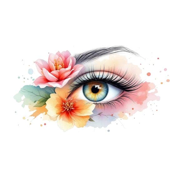 Abstract Floral Eye Clipart, Watercolor PNGs (Digital Download) β view 6 β watercolor clipart transparent PNG instant download