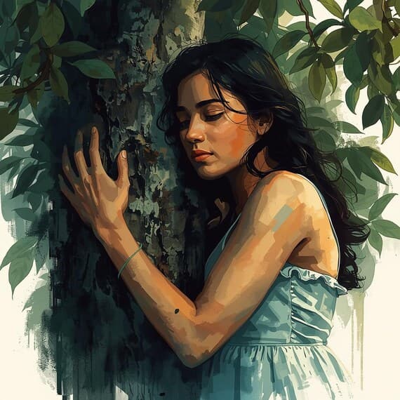 15 Forest Goddess Surreal Woman Art – Nature Spirit Portraits for Boho — view 4 — watercolor clipart transparent PNG instant download