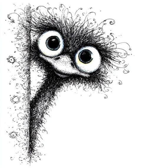 25 Peeking Ostrich PNG Clipart Funny Animal Graphics Sublimation Pocke — view 5 — watercolor clipart transparent PNG instant download