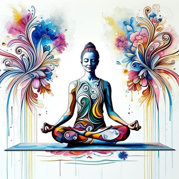 Watercolor Meditation Woman Clipart β view 6 β watercolor clipart transparent PNG instant download