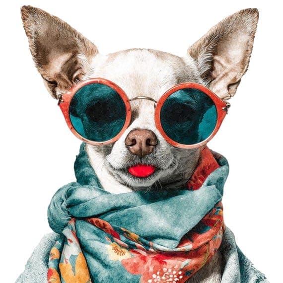 Chihuahua Chic Clipart Bundle β view 3 β watercolor clipart transparent PNG instant download