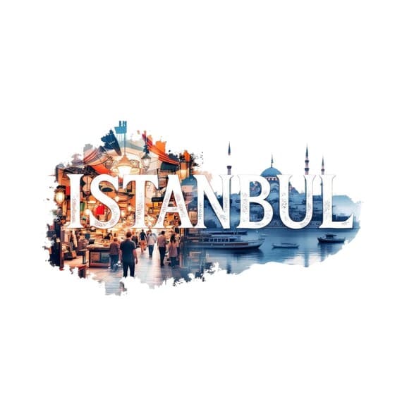 15 Istanbul City Text Art PNG β view 3 β watercolor clipart transparent PNG instant download