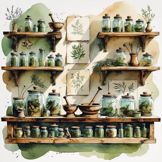 10 Whimsical Apothecary Clipart β watercolor clipart transparent PNG instant download