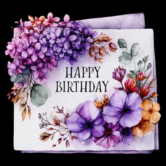 10 Floral Wreath Birthday Card Clipart β view 3 β watercolor clipart transparent PNG instant download