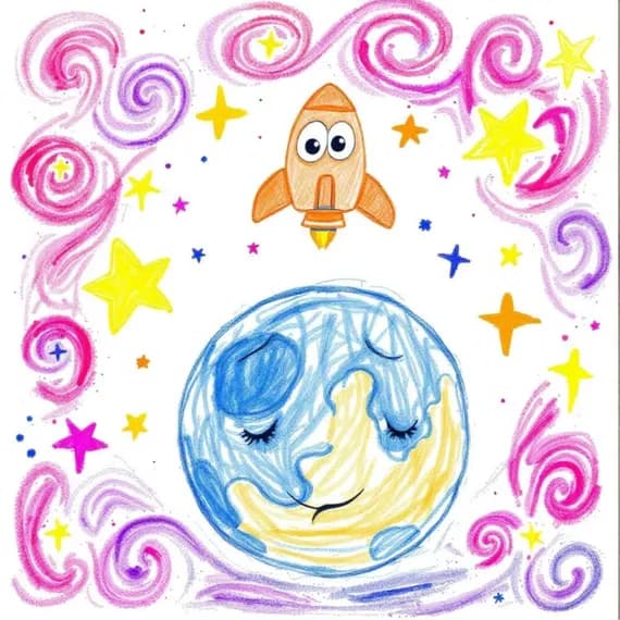10 Moon & Rocket Clipart (JPG) β view 5 β watercolor clipart transparent PNG instant download