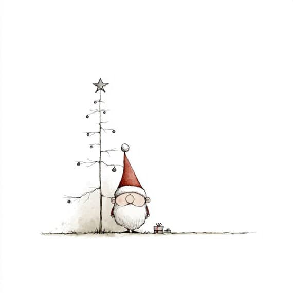 20 Minimalist Peeking jolly Santa Clipart – Nordic Watercolor Christma — view 6 — watercolor clipart transparent PNG instant download
