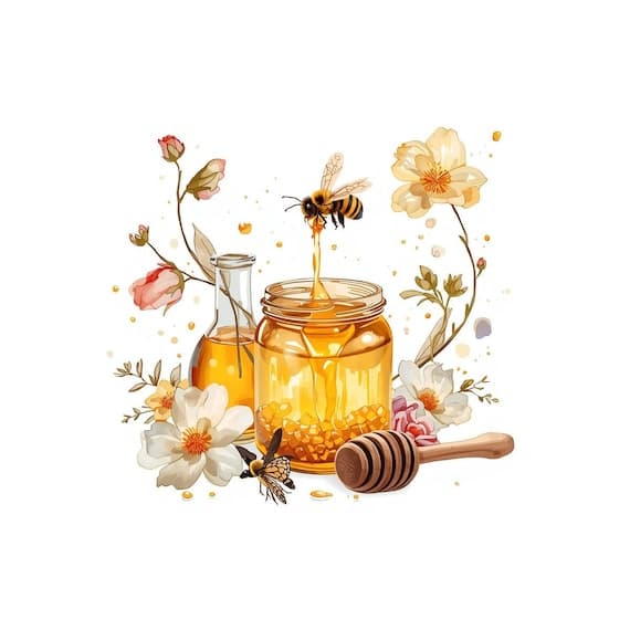 15 Watercolor Honey Jar & Bees Clipart β view 2 β watercolor clipart transparent PNG instant download