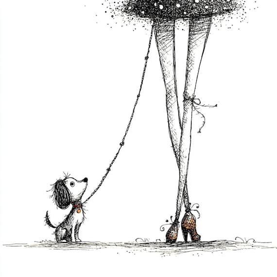 18 Whimsical Dog Walking Clipart (PNG) β watercolor clipart transparent PNG instant download