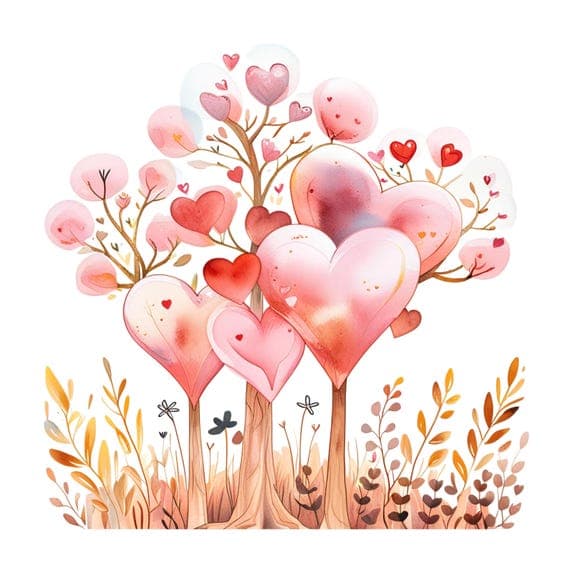 Watercolor Heart Tree Clipart β view 5 β watercolor clipart transparent PNG instant download