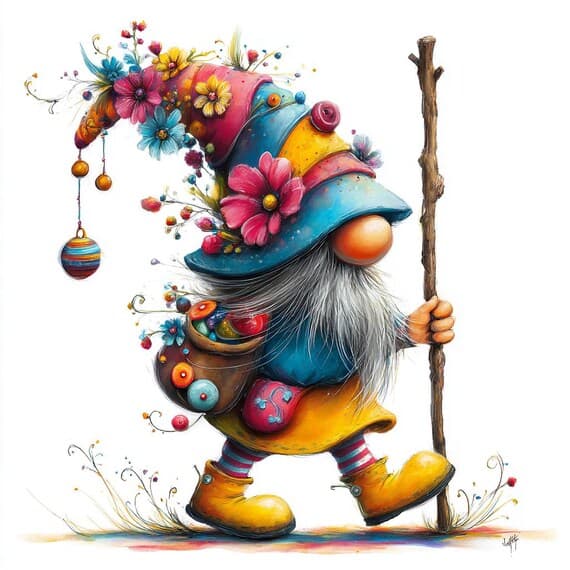 15 Colorful Gnome Clipart Set – Whimsical Watercolor Fantasy Illustrat — view 4 — watercolor clipart transparent PNG instant download