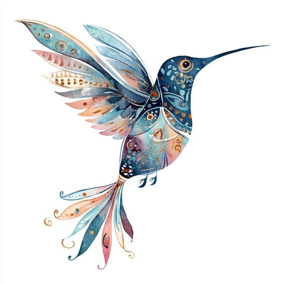 12 Watercolor Hummingbird Clipart β view 5 β watercolor clipart transparent PNG instant download