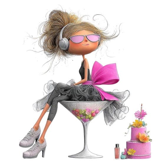 20 Fashion Birthday Girl Clipart (JPG) β view 8 β watercolor clipart transparent PNG instant download