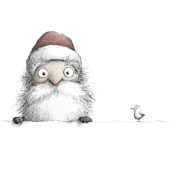 15 Funny Peeking Santa Clipart – Minimalist Christmas Illustrations fo — view 2 — watercolor clipart transparent PNG instant download