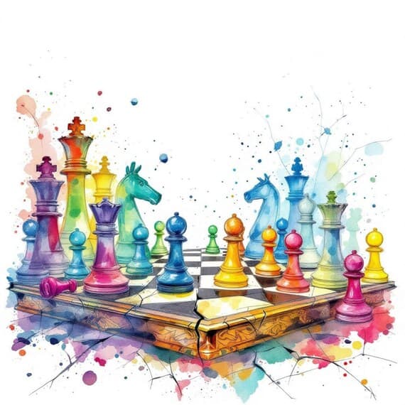 Watercolor Chess Pieces Clipart Set β view 7 β watercolor clipart transparent PNG instant download