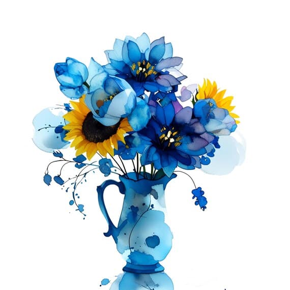 Watercolor Flower Vase Clipart β view 4 β watercolor clipart transparent PNG instant download