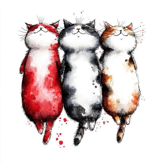 18 Animal Valentine Clipart ; Love Sublimation PNG Feline Graphics Ca — view 4 — watercolor clipart transparent PNG instant download