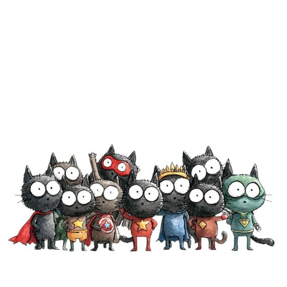 30 Watercolor Super Hero Cats Clipart (PNG) β view 7 β watercolor clipart transparent PNG instant download