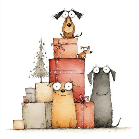20 Watercolor Christmas Dog Clipart (JPG) β view 4 β watercolor clipart transparent PNG instant download