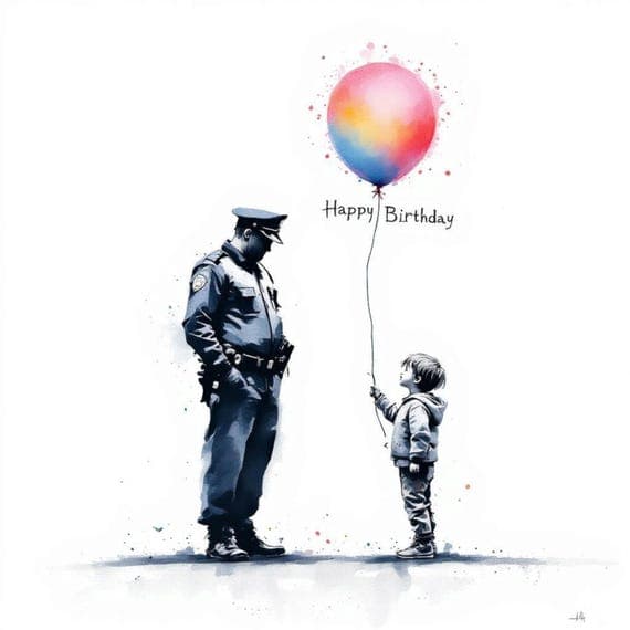 Banksy Style Graffiti Birthday Card Set β watercolor clipart transparent PNG instant download