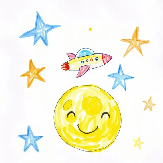 10 Moon & Rocket Clipart (JPG) β view 6 β watercolor clipart transparent PNG instant download