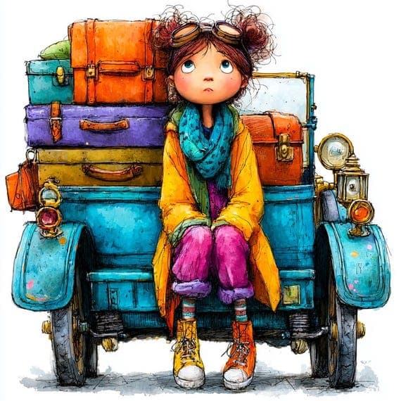 25 Vintage Travel Girl Clipart β view 6 β watercolor clipart transparent PNG instant download